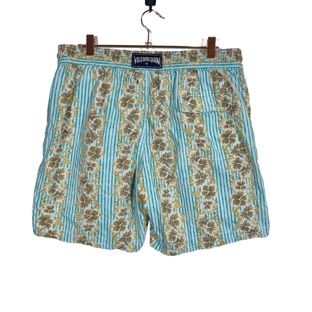 Vilebrequin Moorea Floral Stripe Print Swim Trunks Shorts - Picture 3 of 12